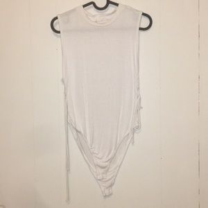 White Tie-Side Bodysuit